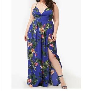 Plus size floral maxi dress